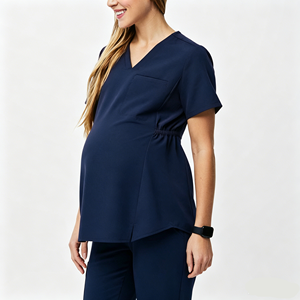 Tenues d'infirmière personnalisées à manches courtes pour femmes enceintes, avec logo sur mesure, pour médecins et infirmières - Product Image 6