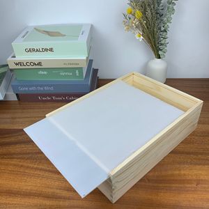 Caja de almacenamiento extraíble de madera natural, rectangular, de pino, hecha a mano, para regalo, para dulces de boda, frutos secos, embalaje. - Product Image 1