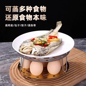 Support de cuisson à la vapeur en acier inoxydable, épaissi et pliable, pour cuisine domestique, avec trous denses pour un transfert rapide de la chaleur - Product Image 5