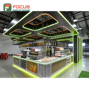 ตู้โชว์กาแฟแบบหรูหรา  ตกแต่งด้วยวีเนียร์ไม้โอ๊ค  พร้อมพื้นที่จัดแสดงขวดน้ำเชื่อม  ตู้โชว์หน้าร้าน - Product Image 6