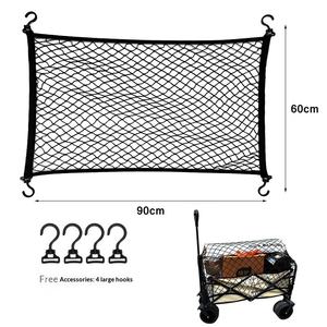 Red de almacenamiento elástica para coche, <span class=keywords><strong>bolsa</strong></span> de red para maletero, gancho fijo para almacenamiento interior, venta al por mayor - Product Image 3