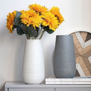 Vase en céramique Xi Peptide blanc gris, lot de 2, pour la décoration de la maison et l'arrangement floral - Product Image 1