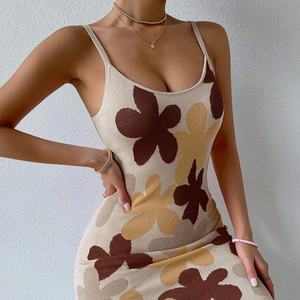 Robe décontractée en maille jacquard à imprimé floral de haute qualité, personnalisée OEM, pour femme, vente en gros - Product Image 4