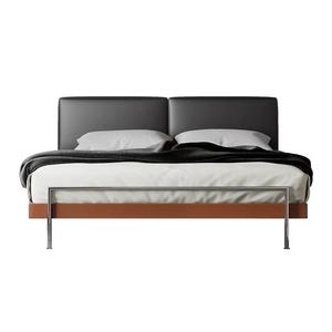 Ensemble de chambre à coucher de luxe Queen King-Size Lits à cadre de rangement rembourrés en similicuir souple en acier de haute qualité pour la maison de mariage - Product Image 5