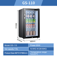 GS-110 110L Mini Bar Réfrigérateur Verre Refroidisseur 110L Refroidisseur De Vin Réfrigérateur à Vendre Affichage Congélateur