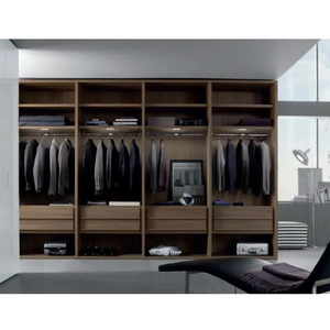 CBMMart Armoires <span class=keywords><strong>pour</strong></span> hommes de couleur noir foncé Armoires de rangement en L Cintres de costumes Placard personnalisé avec porte-pantalons - Product Image 6