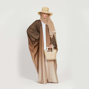 Großhandel Custom Dubai Abaya Kaftan Türkische Muslimische Frau Bescheidene Abaya Frauen Muslimisches Kleid Öffnen Bisht Kimono Tie Dye Ombre Abaya - Product Image 5