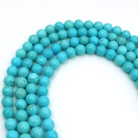 Perles Rondes de 8 mm en Turquoise Naturelle Bleu Vert pour la Fabrication de Bijoux, Bracelet Énergétique, Collier, Boucles d'Oreilles, Fournitures DIY