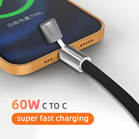 Cable OEM ODM de 60W Tipo C a Tipo C + Lanyard de Nylon con Cobre Puro para Carga Rápida y Transferencia de Datos, Ajustable para Computadora