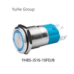 Interruptor de Botón Pulsador Corto de 16 mm, Cabeza Plana, Terminal Largo, Color Negro - Product Image 5