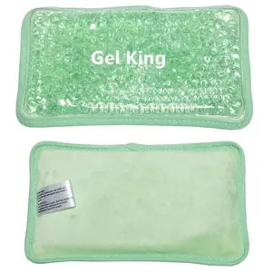 rectangle shaped hot and cold gel beads packs reusable beads ice packs with plush in back