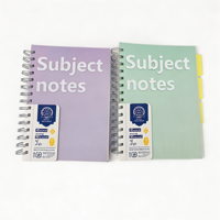 Carnet à spirale A5 personnalisé en gros, carnet à spirale ligné avec intercalaires pour fournitures scolaires