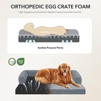 Cama pour chien orthopédique moderne et élégante Casa Paw, en mousse alvéolée imperméable, pour grands chiens, avec housse amovible et base antidérapante, emballage mécanique.