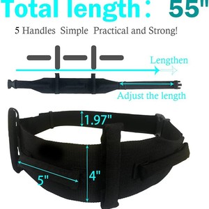 Ceinture de mobilité pour patients avec poignées, taille L, en nylon, pour personnes âgées et handicapées - Product Image 2