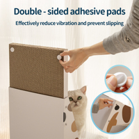 Griffoir vertical moderne en forme de L pour chat, en carton ondulé écologique, pour usage intérieur, design peu encombrant, résistant à l'usure