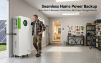 Sistema de Almacenamiento de Energía Solar Híbrido Todo en Uno de 16 kWh y 7.2 kW, Bifásico 120/240 V, con Doble MPPT de 9000 W, Batería LiFePO4 para Respaldo de Energía en el Hogar