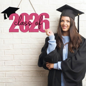 Pafu 2026 - Decorazioni in legno per la festa di laurea, cartello in legno per la classe del 2026, accessori per photo booth per la festa di laurea dei senior - Product Image 6