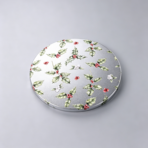 Christmas 14 Inch Grape Pattern <b>Cake</b> Drum Thickened Gold Silver Color Round Cardboard <b>Cake</b> Base Drums <b>Board</b> - Product Image 3
