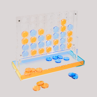 Jeu de connecteur quatre en ligne miniature en acrylique personnalisé, noir et blanc, en lucite, jeu de société quatre en ligne en acrylique pour enfants