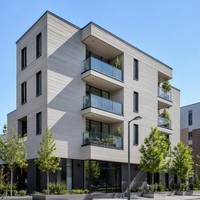 Panel de Pared Exterior WPC Ynori, Coextrusión, Grano de Madera 3D, Gris Claro, 22 mm, 160 mm, para Edificios de Apartamentos, Resistente al Agua y a la Humedad