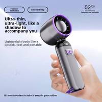 Ventilateur portable mini USB rechargeable, nouveau, pliable, avec affichage numérique, turbine puissante, trois vitesses de vent, pour voiture et usage domestique