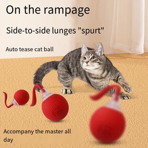 Interaktif kedi oyuncaklar akıllı <span class=keywords><strong>Pet</strong></span> oyuncak kapalı interaktif köpek akıllı top oyuncak halat ile kediler için Usb şarj aleti haddeleme topu - Product Image 3