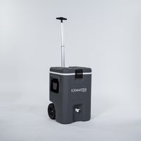Glacière isotherme 25L avec poignée télescopique et roues, étanche, qualité alimentaire, pour boissons, bière, fêtes, barbecues, camping