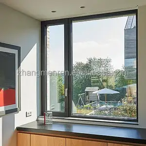 Ouble-ventanas de aluminio vidriadas con parrilla, ventanas de vidrio insonorizadas, ventana abatible de bajo consumo