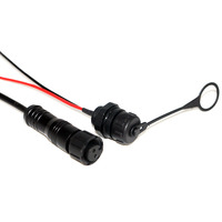 Connecteur M12 à montage sur panneau, en cuivre, étanche IP67, 2 broches, pour câble d'éclairage LED et boîte de jonction