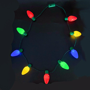 DAMAI Luminous Tinsel 9-bulb Necklace European American Festival Party <b>Gift</b> Wholesale <b>Christmas</b> Halloween Decoration - Product Image 3