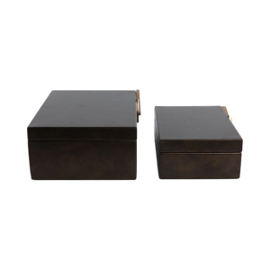 Scatola Decorativa Rettangolare in Ecopelle con Accessori in Alluminio, Moderna Scatola Portaoggetti per Gioielli, Arredo Casa - Product Image 6