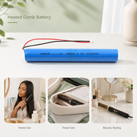 Baterai Sisir Panas 7.4V 3000mAh 2S 18650 Paket Baterai High Drain untuk Catokan Rambut Tanpa Kabel dan Curling Iron dengan Konektor