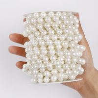 Guirlande de perles artificielles de 15 m (48 pieds) de 8 mm, moderne, ignifuge, écologique, faite à la main, pour mariage et Noël