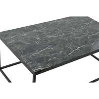 Table basse en MDF et métal 100cm X 60cm X 40cm, aspect marbre noir