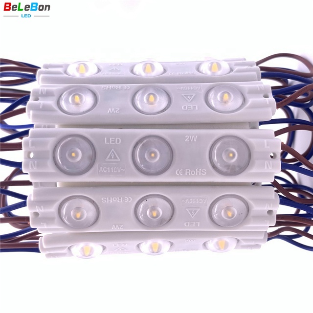 High Voltage Power Modulo Led 110v 220v 2w AC 3 Backlight LED Module with Lens for Letter Sign