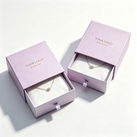 Boîte à bijoux de luxe en papier avec tiroir coulissant, personnalisable avec logo, pour boucles d'oreilles, colliers et bagues, encre de soja, vente en gros