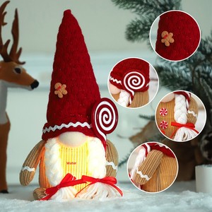Gnomi Luminosi a LED, Ornamenti a Forma di Lecca-lecca, Statuette Luminose da Tavolo per Decorazioni Natalizie e Invernali, Regalo per la Casa - Product Image 3
