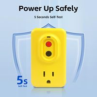 EP GFCI Adaptörü G20AA-5-15P 15 AMP 125V Topraklanmış 3 Pinli Tekli Priz İç Mekan Kullanımı İçin Manuel Sıfırlamalı Sarı Renkli 1'li Paket