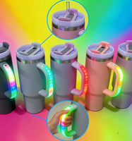 Gobelet isotherme à double paroi en acier inoxydable avec logo personnalisé et poignée LED rechargeable