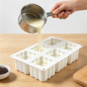 Moule en silicone 3D à 6 cavités en forme de cube à <span class=keywords><strong>bulles</strong></span>, plaque de cuisson antiadhésive de qualité alimentaire pour gâteaux mousse, chocolat et desserts faits <span class=keywords><strong>maison</strong></span> - Product Image 2