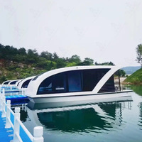 Maison flottante de célébrité d'Internet, deux chambres, deux salons, pour pêcheurs, maison flottante sur l'eau, ferme, voyage, lac, bateau de surface, aluminium