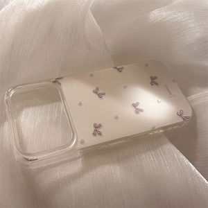 Funda para <span class=keywords><strong>iPhone</strong></span> 17 <span class=keywords><strong>Pro</strong></span>, 16 <span class=keywords><strong>Pro</strong></span>, 14, 15, Estilo Coreano, con Lazo Gris Brillante, Diseño Elegante - Product Image 4