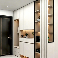 Meuble à chaussures d'entrée sur mesure OEM ODM, armoire de rangement pour chaussures de couloir, meuble modulaire moderne en bois pour villa, meuble plat à assembler