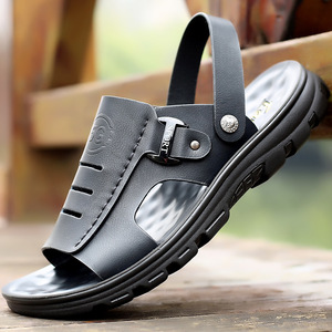 รองเท้าแตะผู้ชายไซส์ใหญ่ รุ่นซัมเมอร์ 2024 พื้นนุ่ม รองเท้าชายหาด สวมใส่สบาย แบบสวม ไม่มีเชือก สำหรับวัยรุ่นและผู้ใหญ่ สีดำ สีน้ำตาล - Product Image 2