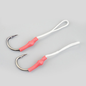 1/0 # -10/0 #   Hameçons d'assistance de jigging en acier inoxydable super résistants pour truite, basse, poisson-chat et maquereau avec ligne PE - Product Image 1