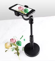 Support de téléphone portable 2 en 1 Support de tablette Bureau 360 Rotation pour Desktop Live Streaming Overhead Shoot Video Round Base