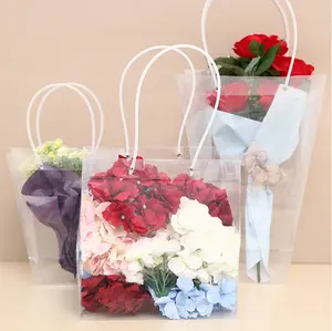 Pvc Crysta Clutch Dry Herb Trapezoidal Clear Bouquet Transparent Flower Plastic Shop Bags Packaging