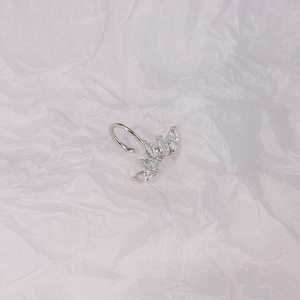 ROXI Fashion S925 Argent Sterling Style Ins Simple Couronne Diamant Œil de Cheval Clip d'Oreille Boucle d'Oreille - Product Image 2