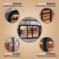 Ruang Sauna Outdoor Cube EnjoySaunas dengan Sistem Suara Bluetooth untuk 4 Orang, Cocok untuk Teras