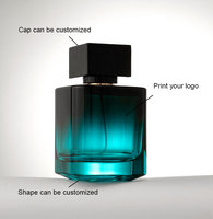 Bouteille carrée en verre dépoli fantaisie personnalisée d'usine 50ML 100ML cube vide pour la surface d'impression d'écran de parfum capacité de 30ML 35ML